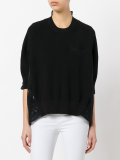 Tribal organza back knitted top
