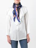 scalloped print triangular scarf
