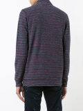 striped V-neck sweatshirt