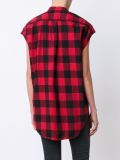 oversized sleeveless check shirt