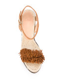 pom-pom detail wedge sandals