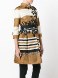 striped flared coat