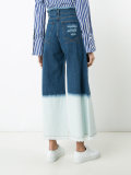 wide-legged ripped cropped jeans