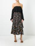 floral print ruffled skirt