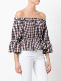 off shoulder checked top 