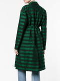 brooch embellished stripe coat