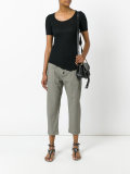 check drop-crotch trousers