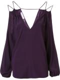 cold-shoulder V-neck blouse