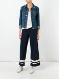 wide-legged striped trousers