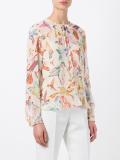 bird print blouse