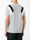 geometric detail striped T-shirt