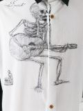skeleton print contrast shirt