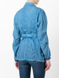 denim belted coat