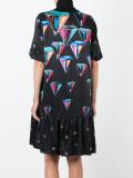 printed flared dress