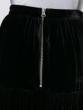 gathered velvet skirt