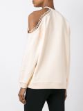 loop detail cold shoulder sweatshirt