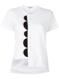 scalloped detailing asymmetric T-shirt