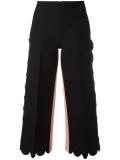 escalloped cropped flared trousers