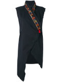 sleeveless wrap jacket 