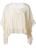 sheer frill trim blouse