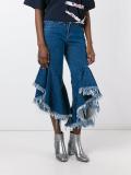 frayed ruffled jeans