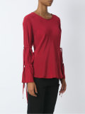 lace up detail blouse