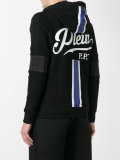 skull stripe print hoodie