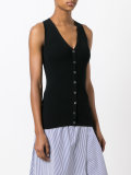 buttoned knitted vest