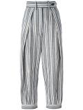 high-rise cropped striped trousers
