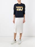 metallic logo print sweatshirt