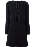 leather detailing longsleeved dress