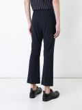 flared pleated cropped trousers