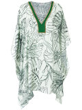 v neck printed kaftan