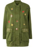 star print military coat 