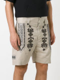 embroidered metal bermudas