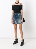 metallic embellished mini skirt
