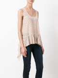striped soft peplum vest