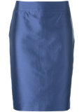 metallic pencil skirt