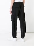 elasticated waistband drop-crotch trousers