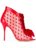 mesh lace up pumps