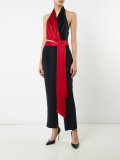contrast wrap jumpsuit