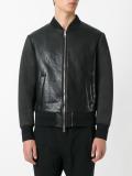 Tattooed Statue leather bomber jacket