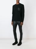 leather patch pocket jumper