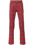 plaid slim fit trousers