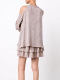 cut-off shoulders dress