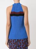 stripe ribbed knit blouse