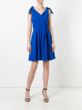 wrap front sleeveless dress