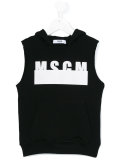 sleeveless logo hoodie
