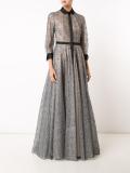 sheer collared gown