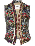 floral embroidery gilet 